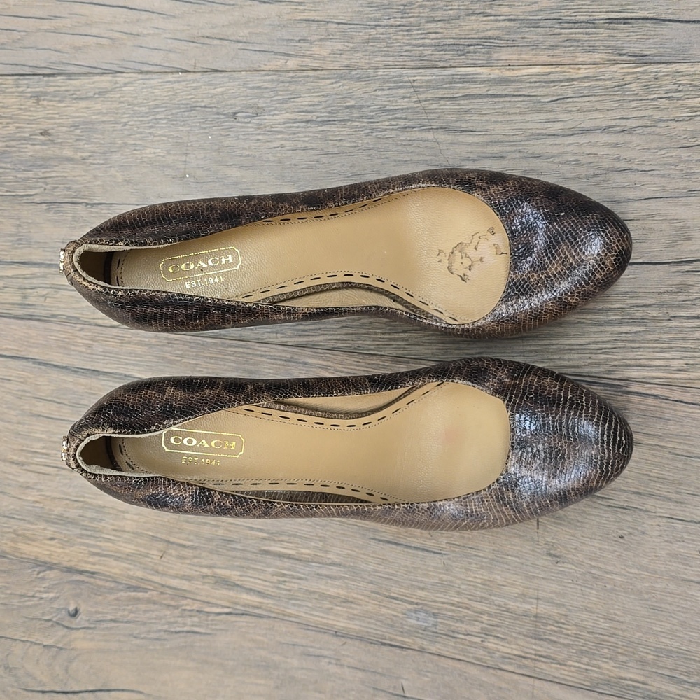 Coach Daisee Printed Lizard Heels, 9.5
